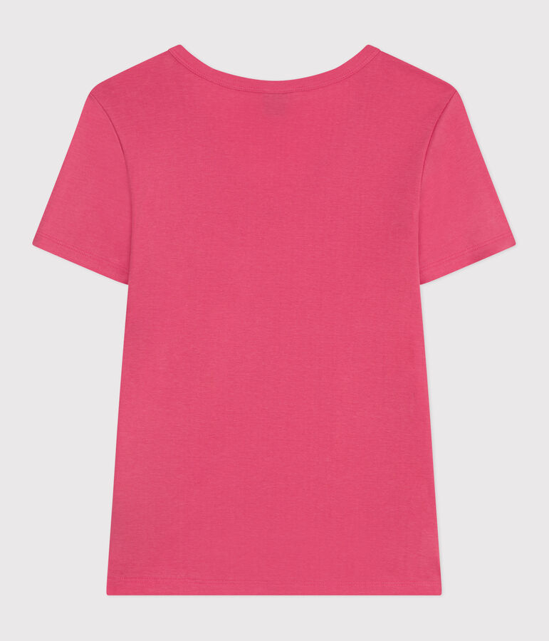 Damen-T-Shirt L'Iconique aus Baumwolle mit Streifen rosa