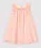 Kurzärmeliges Baby-Kleid aus Crêpe für Mädchen rosa MINOIS