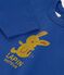 Lang&auml;rmeliges Baby T-Shirt aus einfarbiger Baumwolle mit Motiv blau