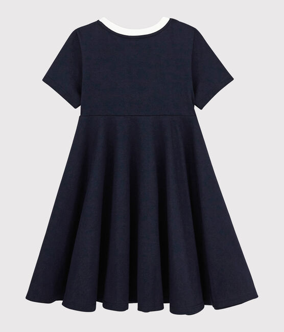 Kurzärmeliges Kinder-Kleid aus Jersey für Mädchen blau SMOKING