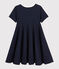 Kurzärmeliges Kinder-Kleid aus Jersey für Mädchen blau SMOKING