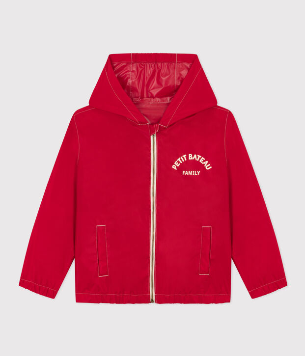 Kinder-Windjacke aus recycltem Material rot