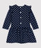 Baby-Kleid aus Molton für Mädchen blau SMOKING/weiss MARSHMALLOW
