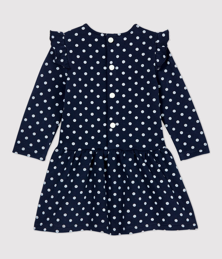 Baby-Kleid aus Molton f&uuml;r M&auml;dchen blau/weiss