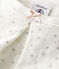 Kinderpyjama aus Doppeljersey mit Sternen für Mädchen weiss MARSHMALLOW/grau ARGENT