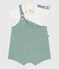 Newborn-Set Latzhose und bestickter Strampler aus einfarbiger Baumwolle grün PAUL