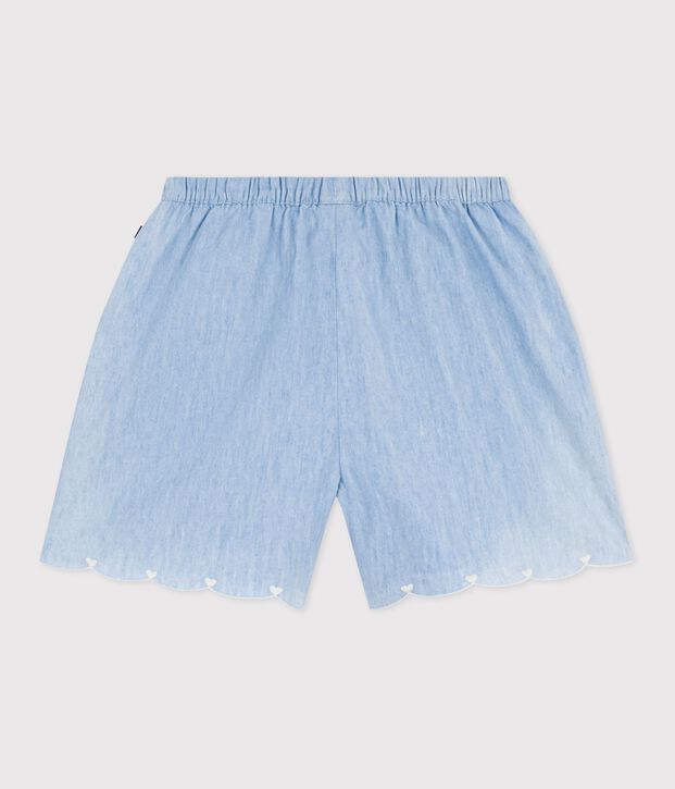 Kinder-Shorts aus einfarbiger Baumwolle blau