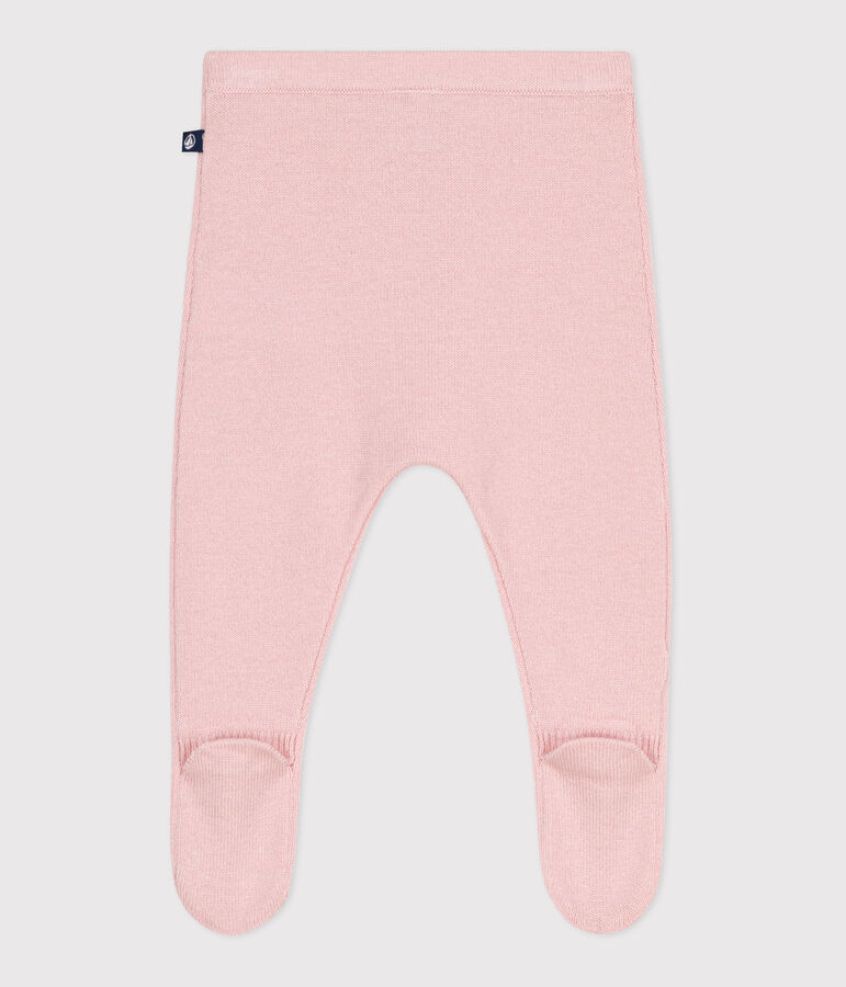 Baby-Hose aus Woll- und Baumwollstrick rosa