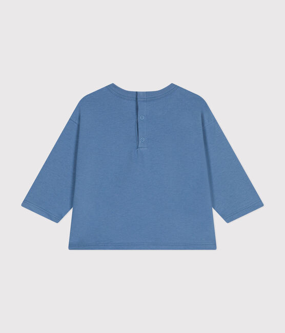 Langärmeliges Baby T-Shirt aus feinem Jersey blau BEACH