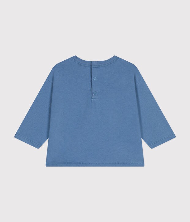 Lang&auml;rmeliges Baby T-Shirt aus feinem Jersey blau