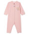 Baby-Strampler ohne Fuß aus Rippstrick für Mädchen rosa CHARME/weiss MARSHMALLOW