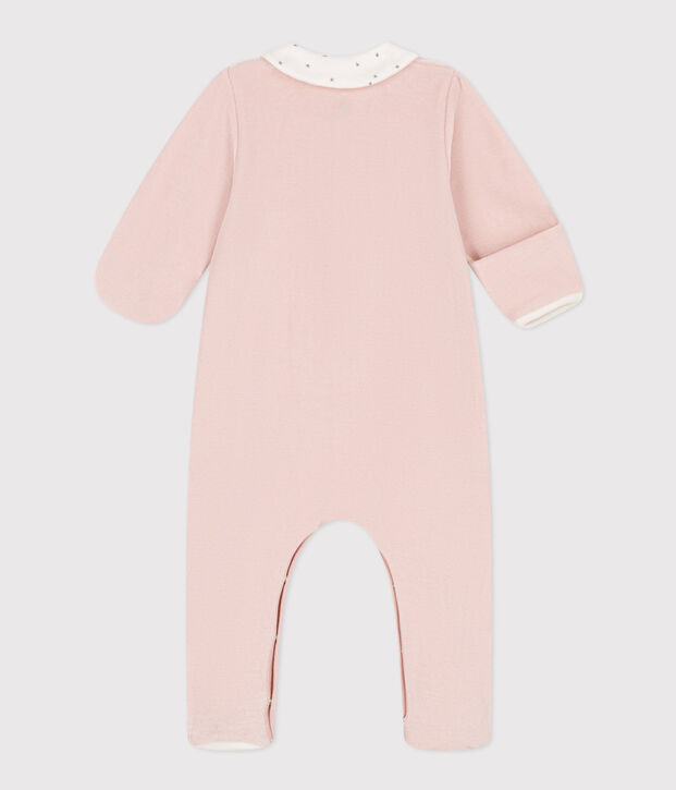 Baby-Strampler aus Samt rosa