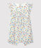 Kurzer Baby-Overall aus Popeline mit Blumenmuster weiss MARSHMALLOW/weiss MULTICO