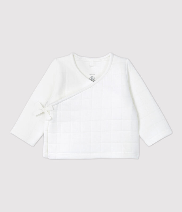 Baby-Cardigan aus gesteppter Bio-Baumwolle weiss