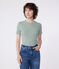 Damen-T-Shirt L'Iconique aus Baumwolle mit Streifen PALMERAIE/ MARSHMALLOW