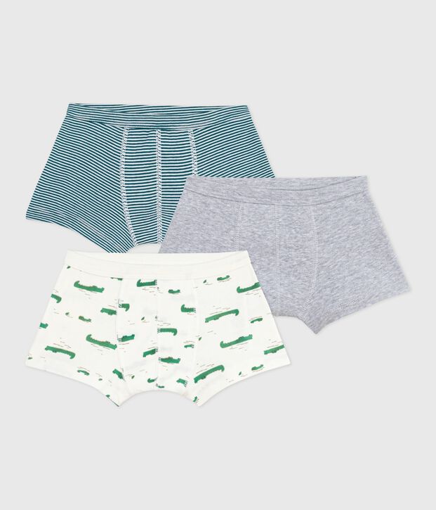 Set Kinder-Boxershorts mit &uuml;berzogenem Bund aus bedruckter Baumwolle vielfarbig