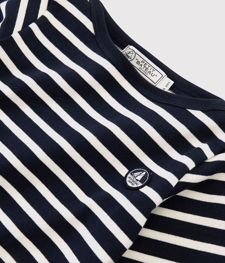 Kinder-Marineshirt aus Jersey M&auml;dchen - Jungen blau/weiss