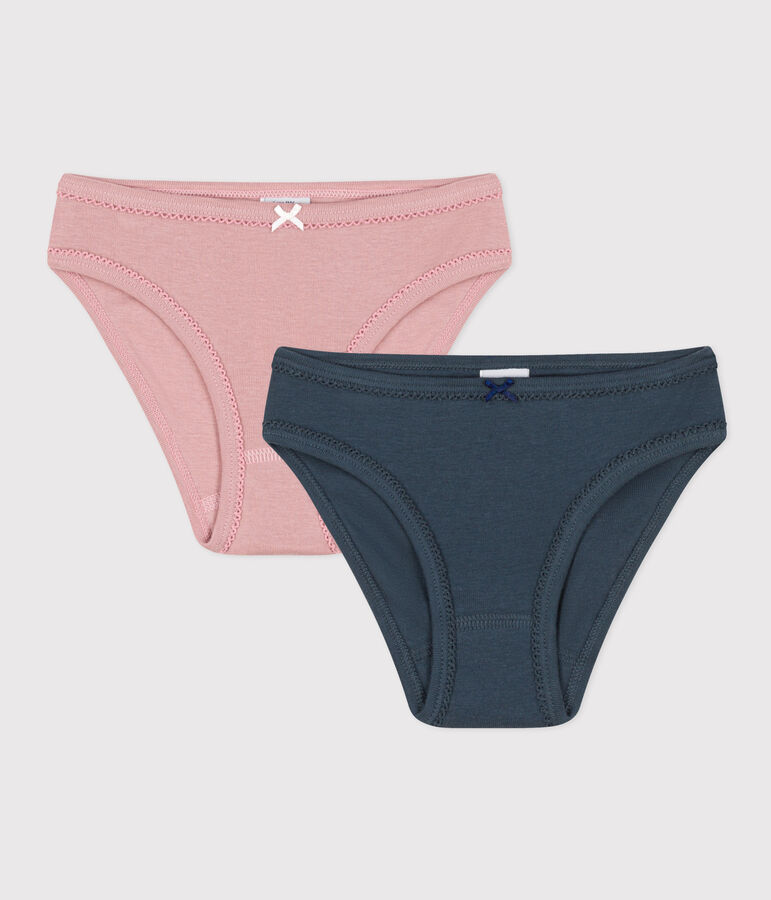 2er-Set Slips aus Baumwolle f&uuml;r M&auml;dchen vielfarbig