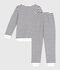 Kinder-Pyjama aus Baumwoll-Frottee mit Streifen blau/blau