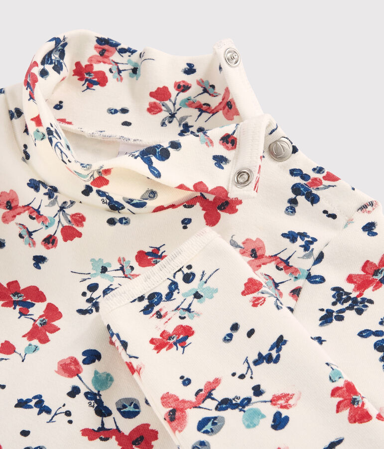 Lang&auml;rmeliges Kinderkleid f&uuml;r M&auml;dchen weiss MARSHMALLOW/weiss MULTICO