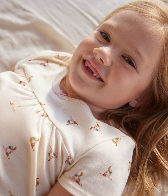 Kurzer Kinderpyjama aus Baumwolle mit Tier-Printmotiv weiss AVALANCHE/ MULTICO