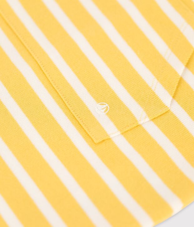Baby-Kurzoverall aus dickem Jersey gelb/weiss