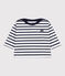 Baby-Streifenshirt aus Baumwolle weiss MARSHMALLOW/blau SMOKING