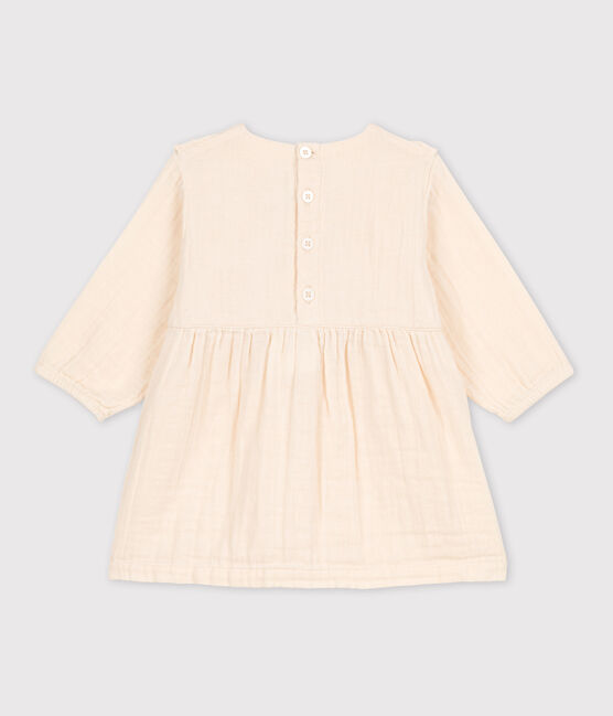 Langärmeliges Babykleid aus Musselin naturfarben AVALANCHE