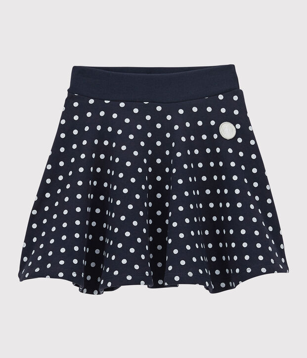 Kinderrock aus Molton f&uuml;r M&auml;dchen blau/weiss
