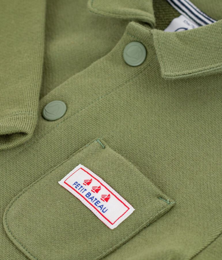 Langer Baby-Overall aus einfarbiger Baumwolle gr&uuml;n OLIVINE