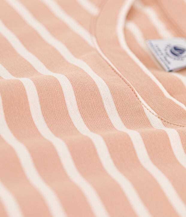 Damen-T-Shirt LE DROIT aus Baumwolle mit Rundhalsausschnitt beige/naturfarben