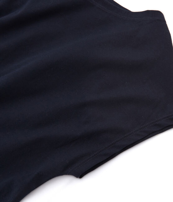 Kurzärmliges T-Shirt aus Sea Island-Baumwolle für Damen blau MARINE