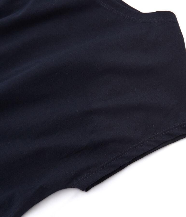 Kurz&auml;rmliges T-Shirt aus Sea Island-Baumwolle f&uuml;r Damen blau MARINE