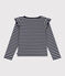 Langärmeliges Kinder-T-Shirt aus Baumwolle mit Streifen blau SMOKING/weiss MARSHMALLOW