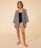 Gestreifter Kimono für Damen blau SMOKING/weiss MARSHMALLOW