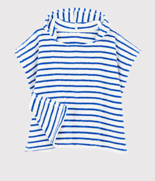 Strand-Poncho mit Kapuze Baby M&auml;dchen / Baby Jungen blau