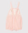 Gestreifte Baby-Kurzlatzhose für Mädchen rosa ROSAKO/weiss MARSHMALLOW