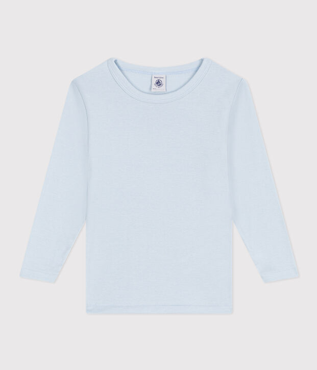 Lang&auml;rmeliges T-Shirt aus Baumwolle. blau