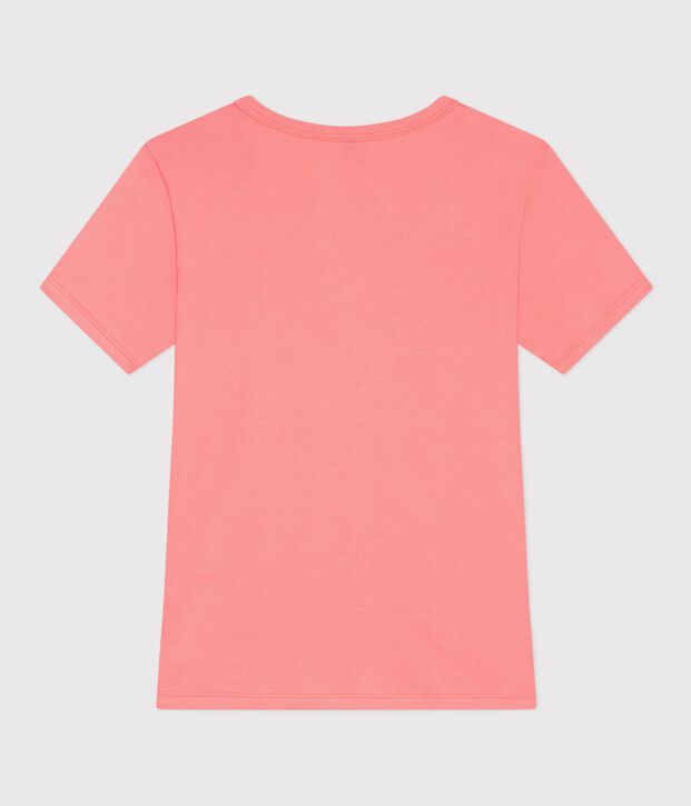 Kurz&auml;rmeliges Damen T-Shirt aus einfarbiger Baumwolle FLAMAND