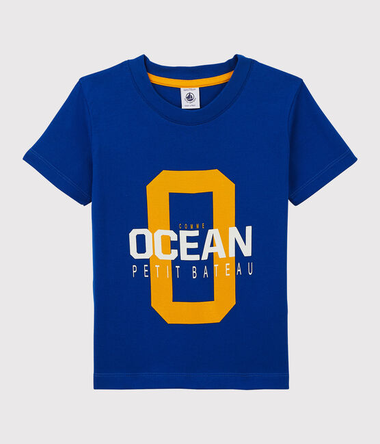 Kurzärmeliges Kinder-T-Shirt aus Jersey für Jungen blau SURF