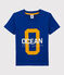 Kurzärmeliges Kinder-T-Shirt aus Jersey für Jungen blau SURF