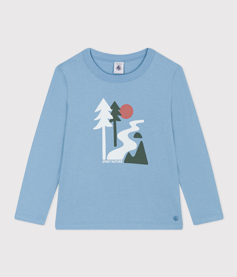 Lang&auml;rmeliges T-Shirt aus Baumwolle f&uuml;r Kinder M&auml;dchen/Jungen blau AZUL