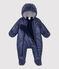 Baby-Fliegeroverall mit Muster blau SMOKING/weiss MARSHMALLOW