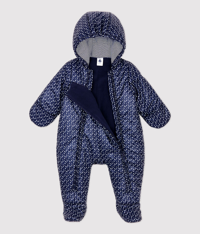 Baby-Fliegeroverall mit Muster blau/weiss
