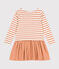 Kinder-Kleid aus dicker Baumwolle und Musselin-Stoff für Mädchen rosa AVALANCHE/weiss SIENNA
