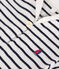 Baby-Kurzoverall mit Matrosenkragen aus gestreifter Baumwolle  weiss MARSHMALLOW/blau SMOKING