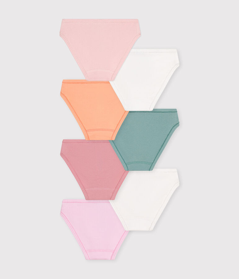 7er-Set Kinder-Slips aus einfarbiger Baumwolle vielfarbig