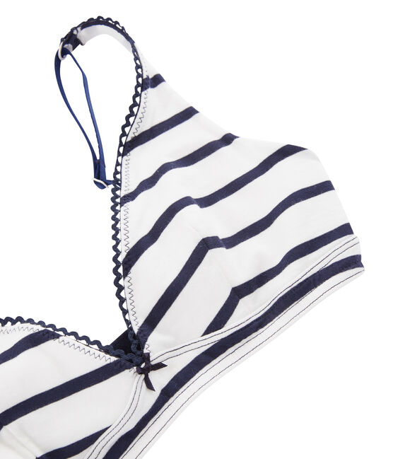 Damen-BH weiss MARSHMALLOW/blau SMOKING