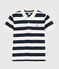 Kurzärmeliges Kinder-Poloshirt aus Jersey für Jungen blau SMOKING/weiss MARSHMALLOW