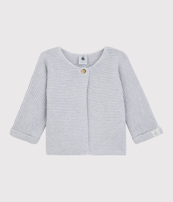 Baby-Cardigan aus Bio-Baumwollstrick grau POUSSIERE CHINE